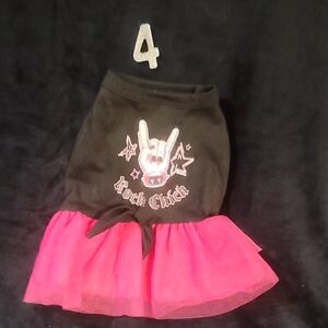 Black and Pink Rock Chick Dog Dress